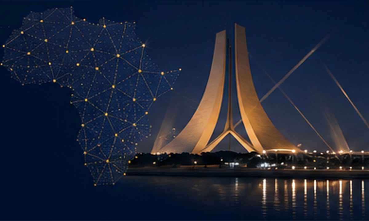 Digital Africa network and modern African landmark
