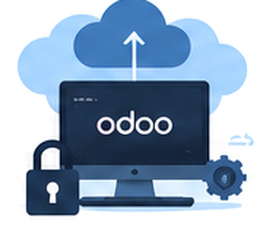 Cloud-hosted business management system illustration